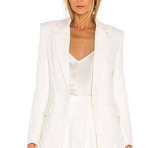 REVOLVE | Amanda Uprichard White Blazer with Structured Shoulders
